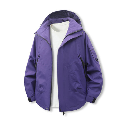 Men's Wind and Water Resistant Softshell Utility Jacket with Hood Shop Velvia