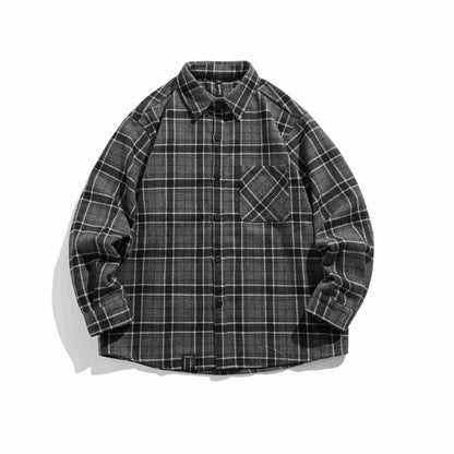 Unisex Boxy Flannel Overshirt with Chest Pocket Shop Velvia