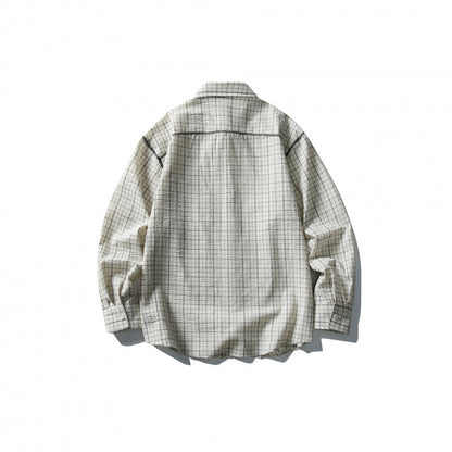 Unisex Oversized Shirt Jacket in Checkered Design with Chest Pocket Shop Velvia