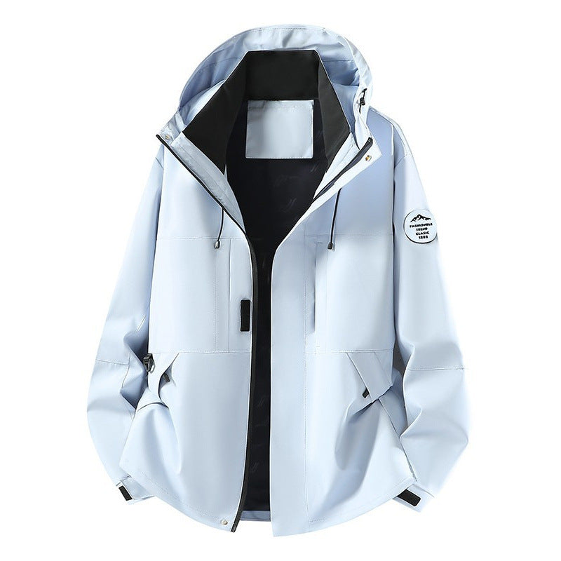 Men's Technical Softshell Hooded Jacket with concealed front zipper and multifunction pockets Shop Velvia