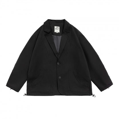 Unisex Oversized Blazer Jacket in Utility Look with Drawstring and Patch Pockets Shop Velvia