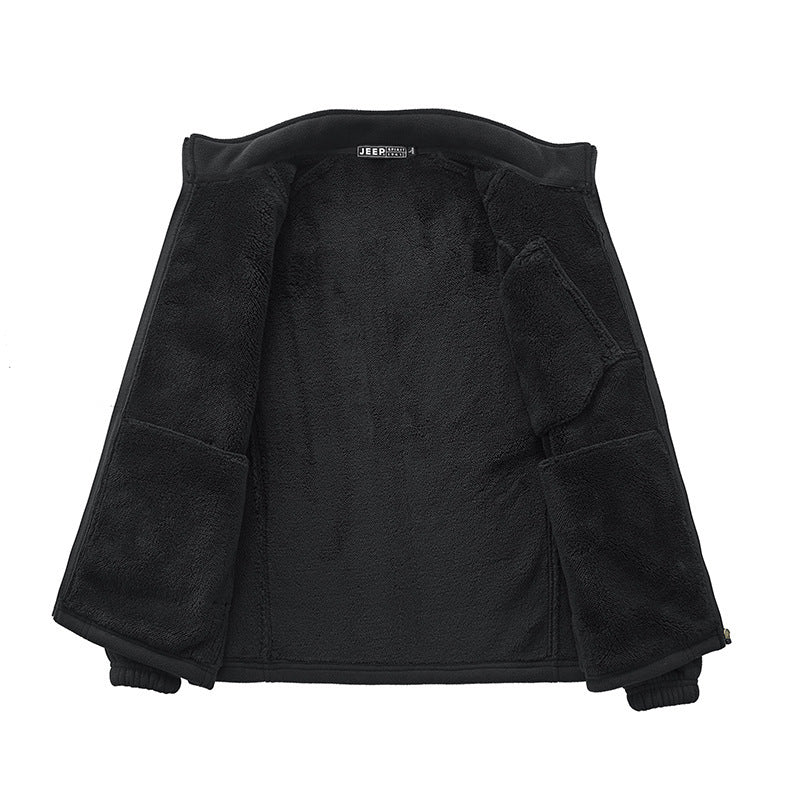 Men's thermal fleece jacket with Sherpa lining, stand-up collar and zippered pockets Shop Velvia