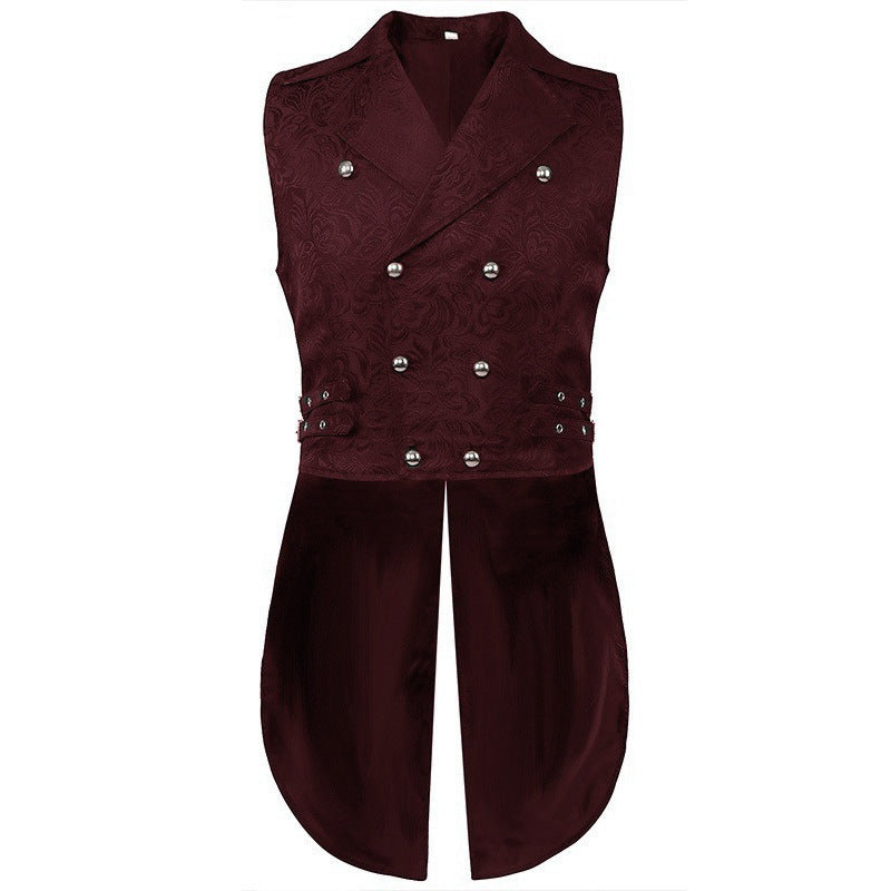 Men's sleeveless vintage linen shirt with breast lacing and stand-up collar Shop Velvia