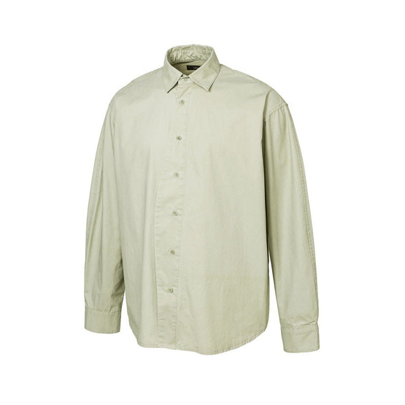 Men's Loose Oversized Shirt made of Cotton Twill with Spread Collar and Relaxed Fit Shop Velvia
