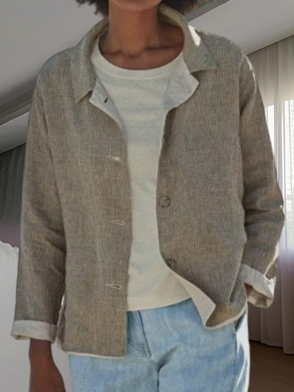 Women Lightweight and Casual Cotton Jacket with Buttoned Details Shop Velvia