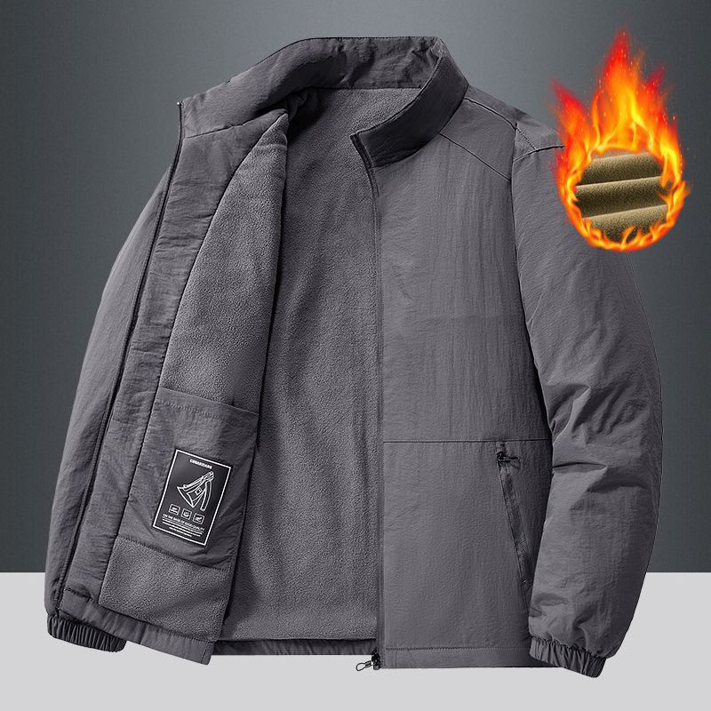 Men's lightweight transitional jacket with fleece lining and stand-up collar Shop Velvia