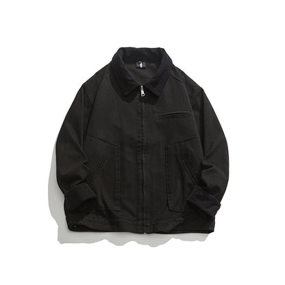 Unisex Boxy-Workwear-Jacket made of canvas with cord collar, zipper and applied flap pockets Shop Velvia