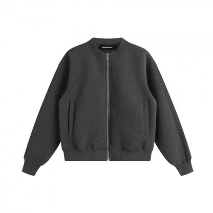 Unisex Boxy-Zip-Bomber Jacket made of French Terry with concealed side pockets and ribbed hem Shop Velvia