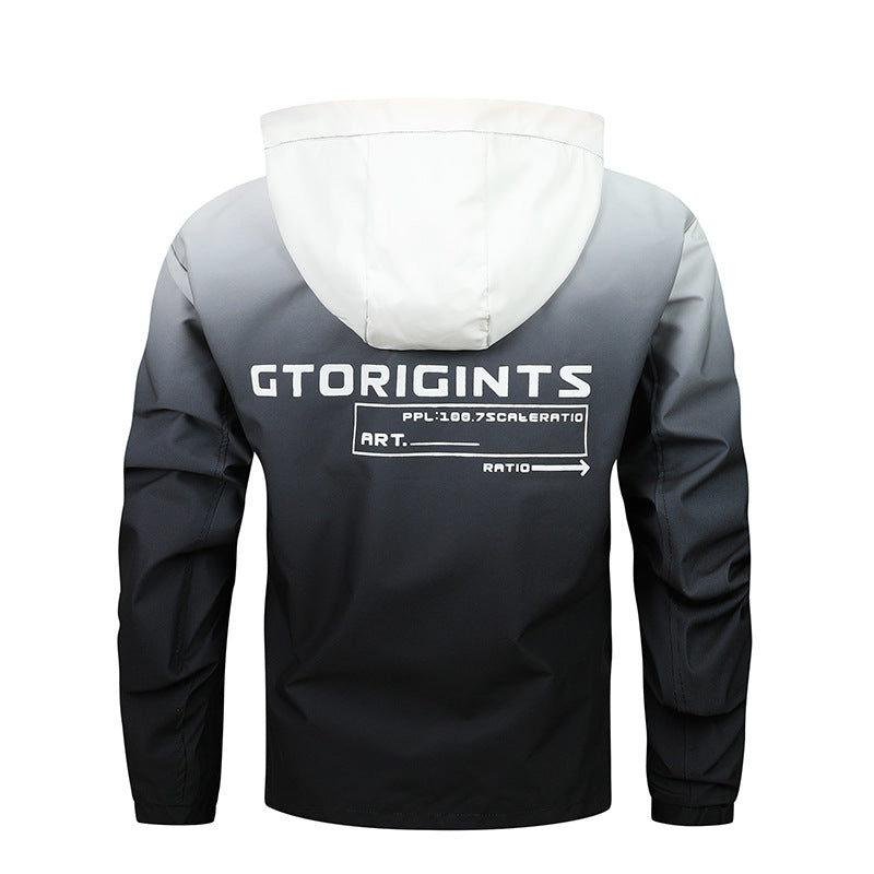 Men's Water-Repellent Hooded Jacket with Gradient, Windproof and Breathable Shop Velvia
