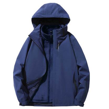 Men's three-layer waterproof outdoor softshell jacket with detachable fleece inner jacket Shop Velvia