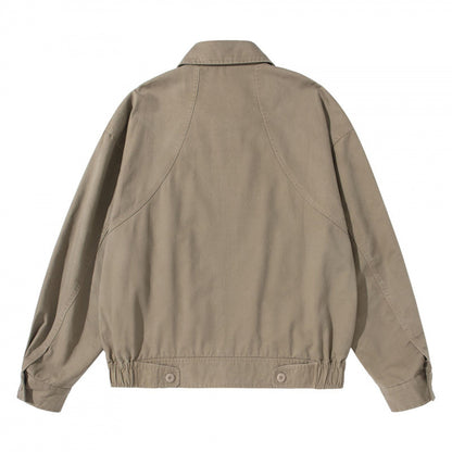 Men's Lightweight Boxy Field Jacket with Shirt Collar, Concealed Button Placket and Elastic Hem Shop Velvia