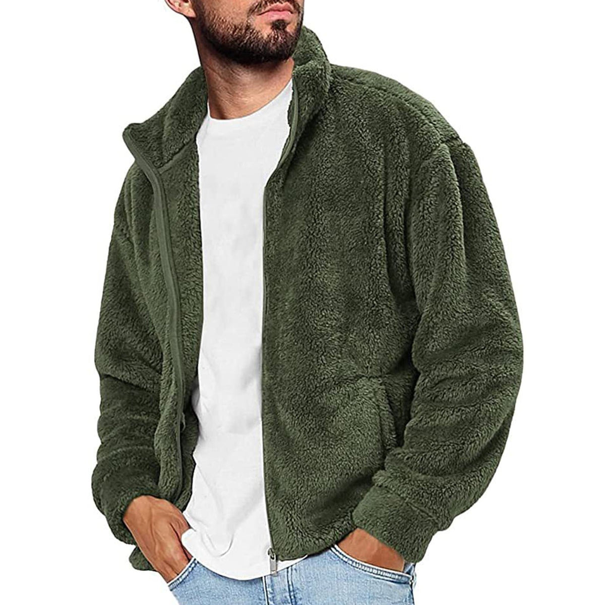 Men's fleece jacket with soft lining and practical pockets Shop Velvia