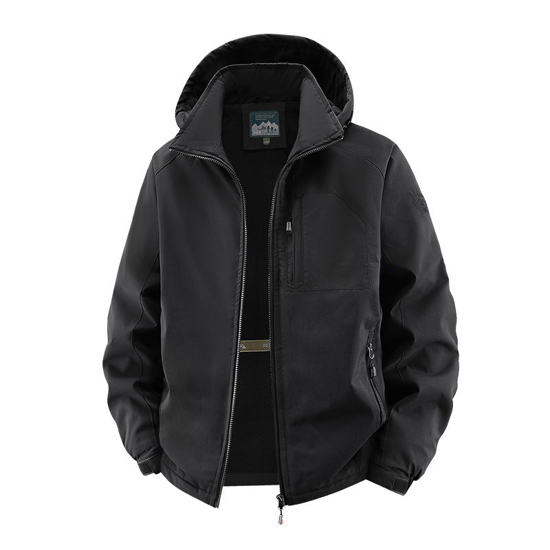 Men's Lightweight Softshell Field Jacket with Adjustable Hood and Organizer Chest Pocket Shop Velvia