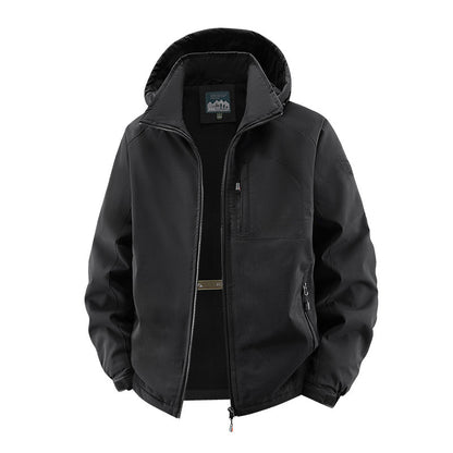 Men's Lightweight Softshell Field Jacket with Adjustable Hood and Organizer Chest Pocket Shop Velvia