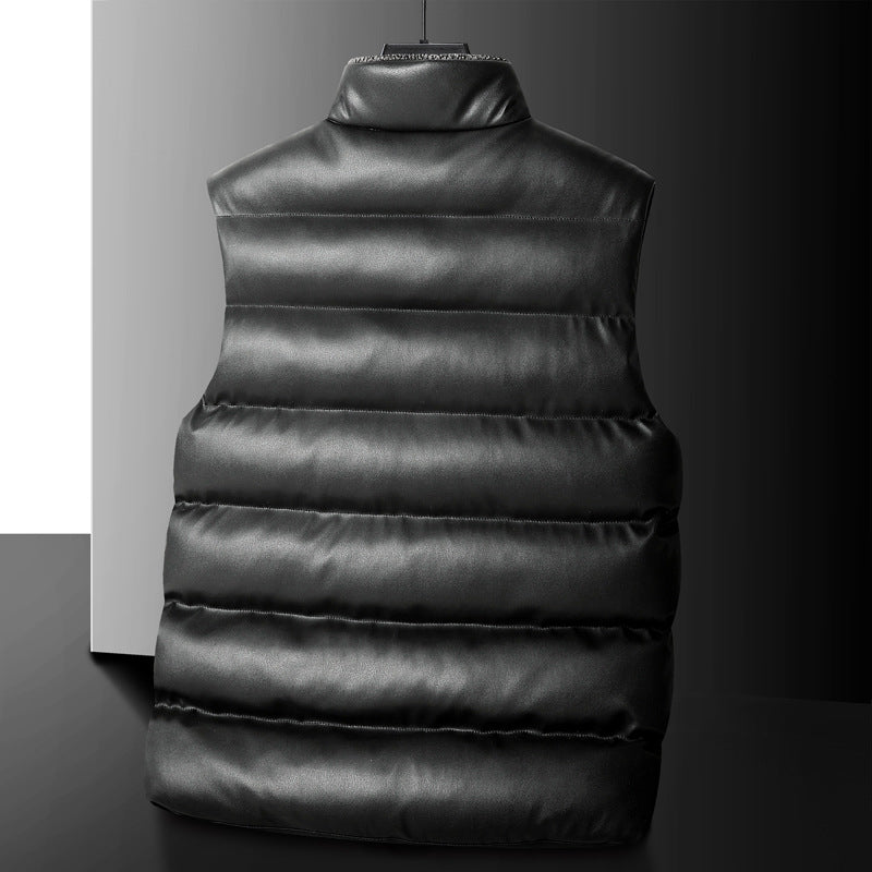 Men's padded quilted vest with cargo pockets and high collar Shop Velvia