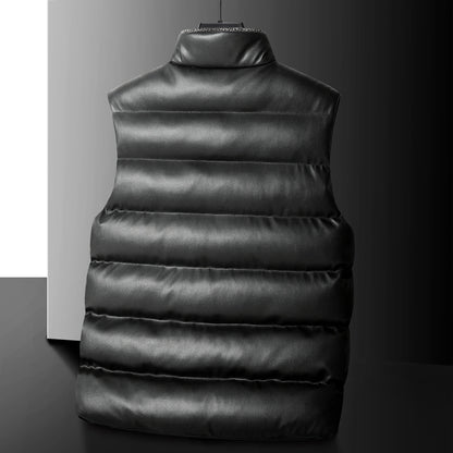 Men's padded quilted vest with cargo pockets and high collar Shop Velvia