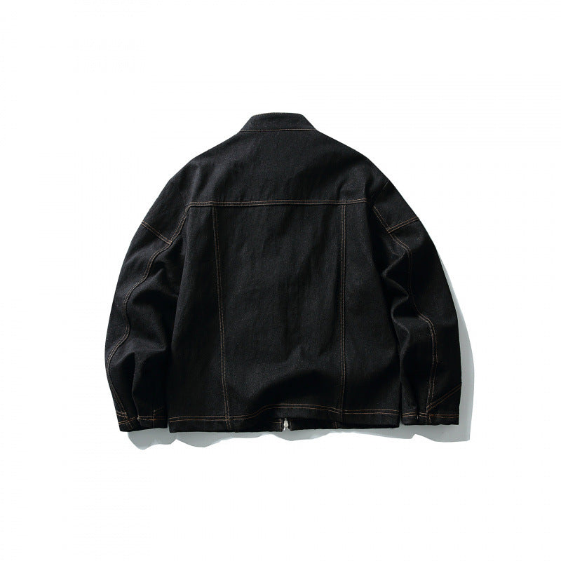Men's Short Canvas Jacket with Distinctive Metal Toggle Fasteners and Contrast Seams Shop Velvia