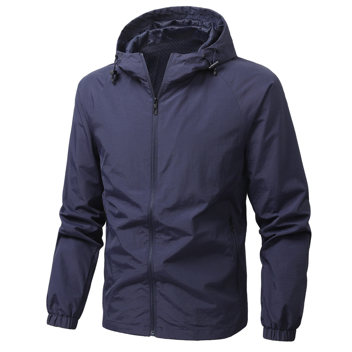 Men's Light Hooded Transition Jacket with Wind and Water Repellent Functional Material Shop Velvia