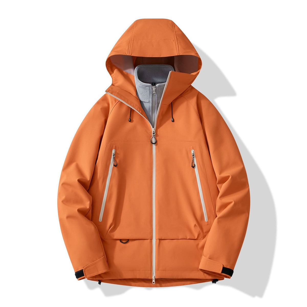 Men's technical insulating softshell jacket with hood and fleece inner collar Shop Velvia