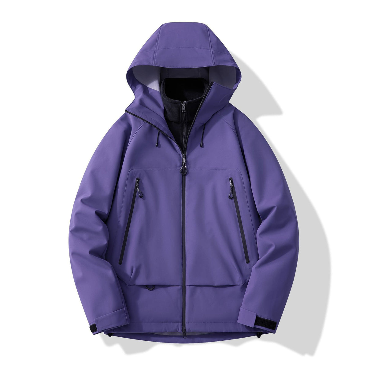 Men's technical insulating softshell jacket with hood and fleece inner collar Shop Velvia