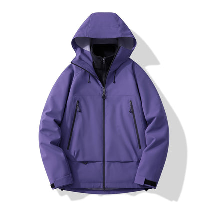 Men's technical insulating softshell jacket with hood and fleece inner collar Shop Velvia