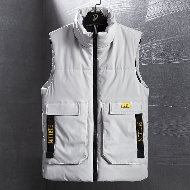 Men's Insulated Outdoor Vest with High Standing Collar, Multifunctional Pockets and Distinctive Webbing Shop Velvia