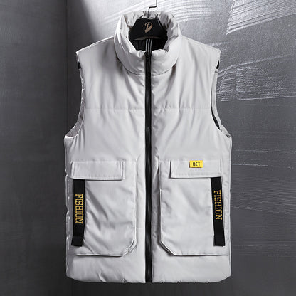 Men's Insulated Outdoor Vest with High Standing Collar, Multifunctional Pockets and Distinctive Webbing Shop Velvia