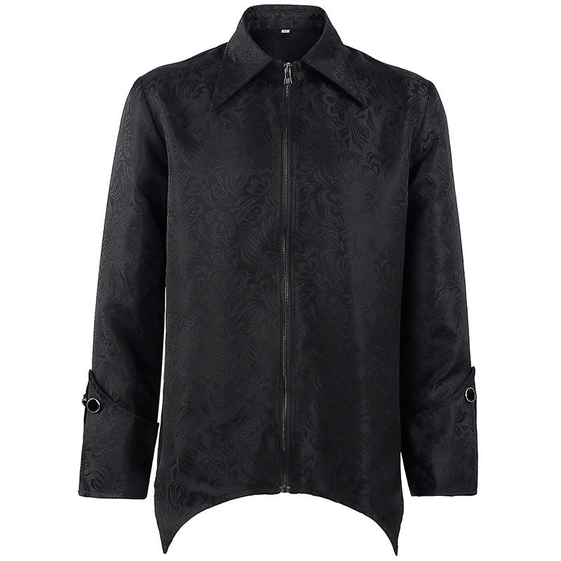 Men's longer coat with double-layer shoulder cape, concealed zipper inner lining and adjustable cuffs Shop Velvia
