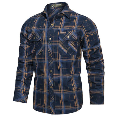 Men's checked flannel outdoor shirt with reinforced flap chest pockets and ergonomic back detail Shop Velvia