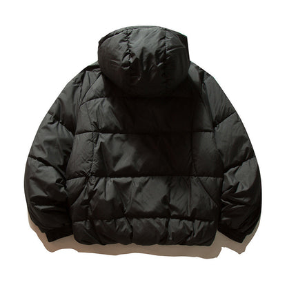 Unisex Oversize quilted jacket in boxy cut with hood and adjustable hem Shop Velvia