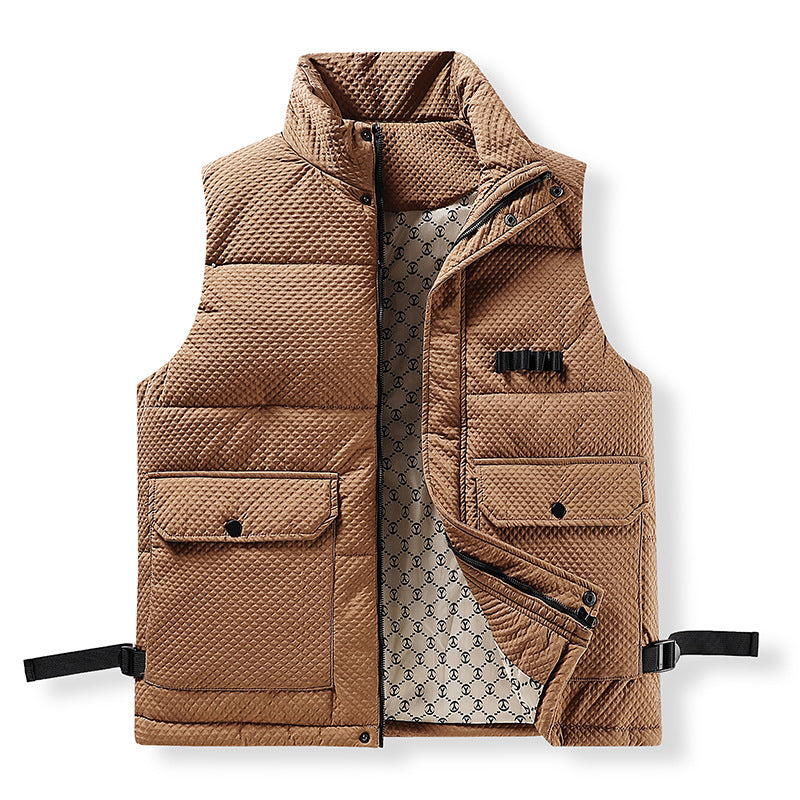 Men's utility quilted vest with thermal lining, front pockets and adjustable side straps Shop Velvia