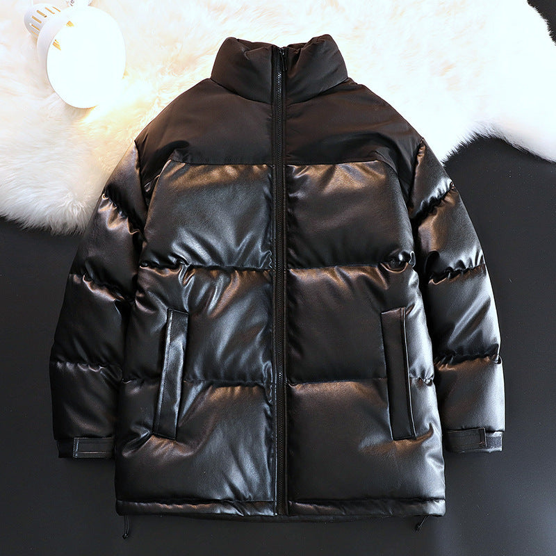 Unisex Padded Oversize Quilted Jacket with Stand-up Collar and Concealed Zipper Shop Velvia