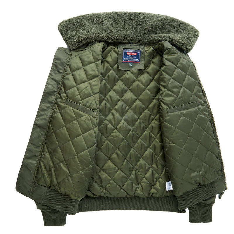 Men's pilot bomber jacket with teddy collar and multifunctional organizer pockets Shop Velvia
