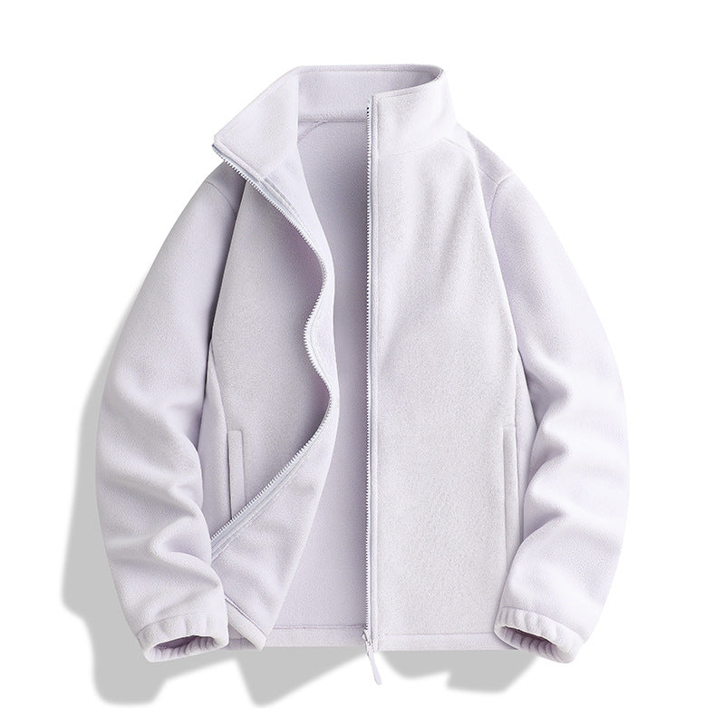 Unisex fleece jacket with standing collar, full-length zipper and elastic cuffs Shop Velvia