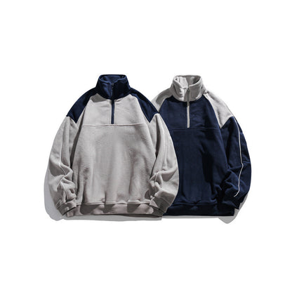 Unisex Oversize-Fleece-Halfzip-Pullover with high collar and raglan sleeves Shop Velvia