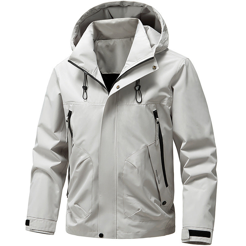 Men's Breathable Softshell Outdoor Jacket with Windproof Membrane, Adjustable Hood and Zipper Pockets Shop Velvia