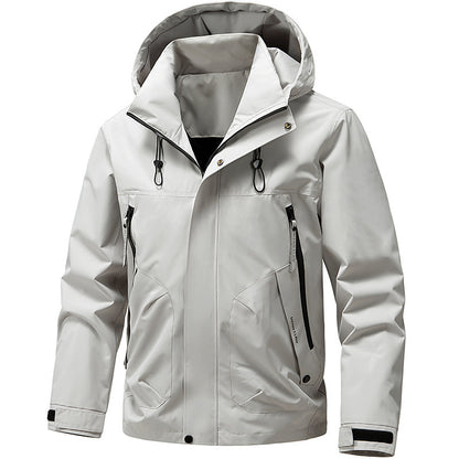 Men's Breathable Softshell Outdoor Jacket with Windproof Membrane, Adjustable Hood and Zipper Pockets Shop Velvia