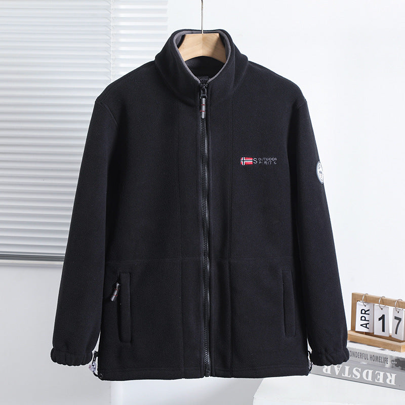 Men's microfleece quilted jacket with stand-up collar, elastic cuffs and concealed side pockets Shop Velvia