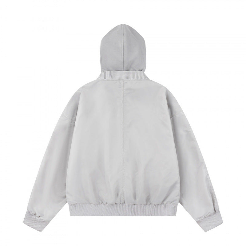 Unisex Oversize Hoodie Blouson Jacket with Ribbed Cuffs and Flap Pockets Shop Velvia