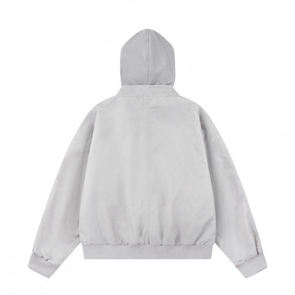 Unisex Oversize Hoodie Blouson Jacket with Ribbed Cuffs and Flap Pockets Shop Velvia