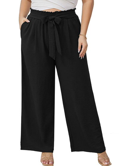 Women's Wide Culottes in Linen Look with Paperbag Waist, Tied Belt and Side Pockets Shop Velvia