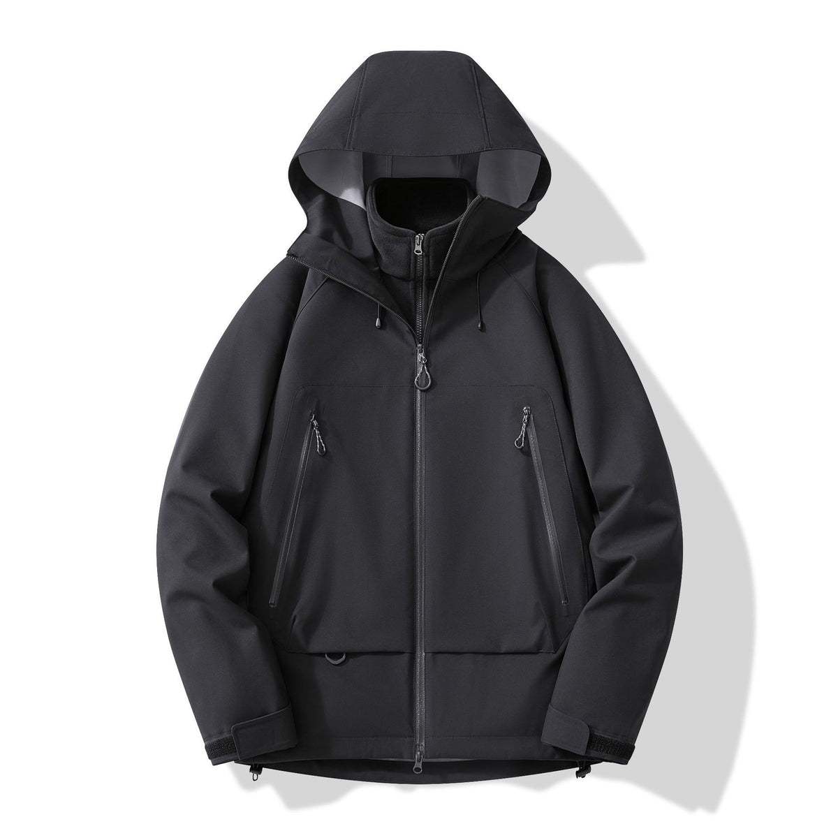 Men's technical insulating softshell jacket with hood and fleece inner collar Shop Velvia