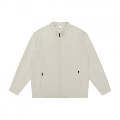 Unisex Minimalistic Oversized Zip Jacket with Stand Collar and Concealed Zipper Pockets Shop Velvia