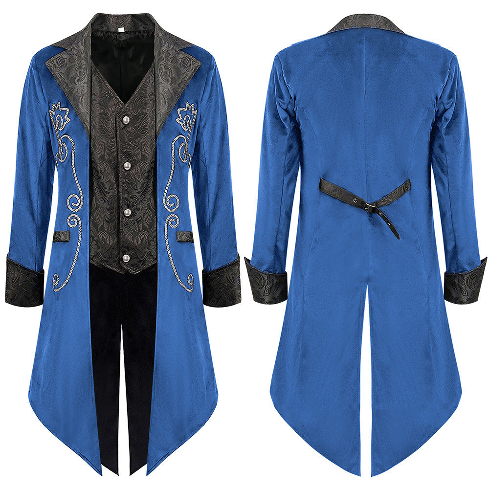 Men's tailcoat with swallowtail, embroidered lapel and ornamental cuff trim Shop Velvia