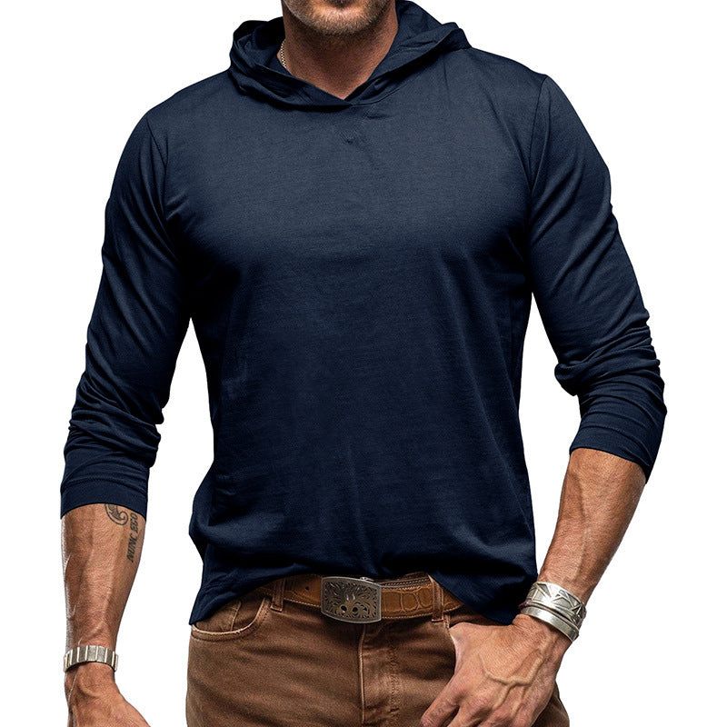 Shop Velvia | Hoodie Slim Fit Long Sleeve Light Cotton Knit Minimalist Style