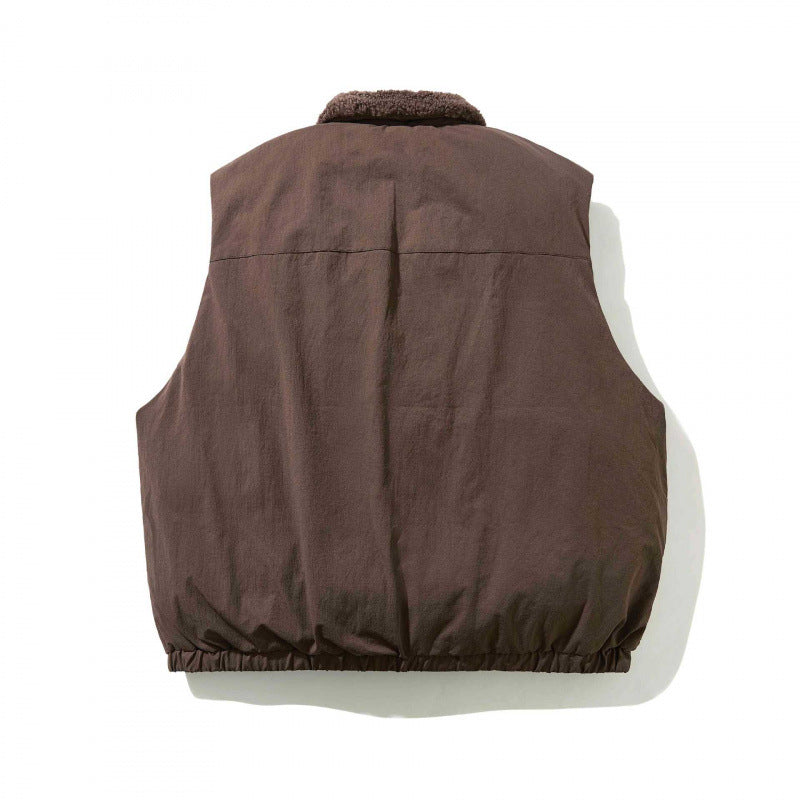 Unisex Padded Vest with Teddy Collar, Zipper and Elastic Hem Shop Velvia