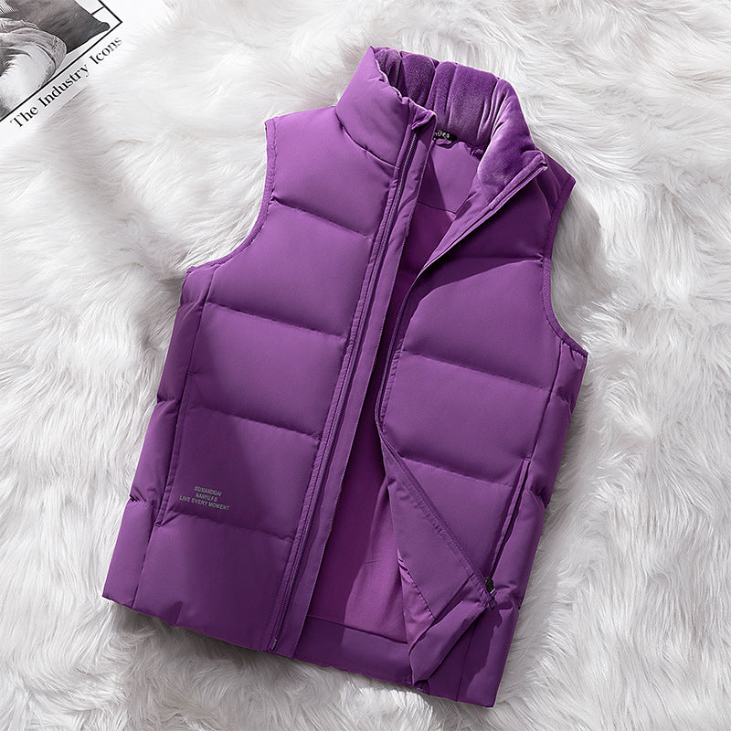 Women's quilted vest with thermal insulation and stand-up collar Shop Velvia