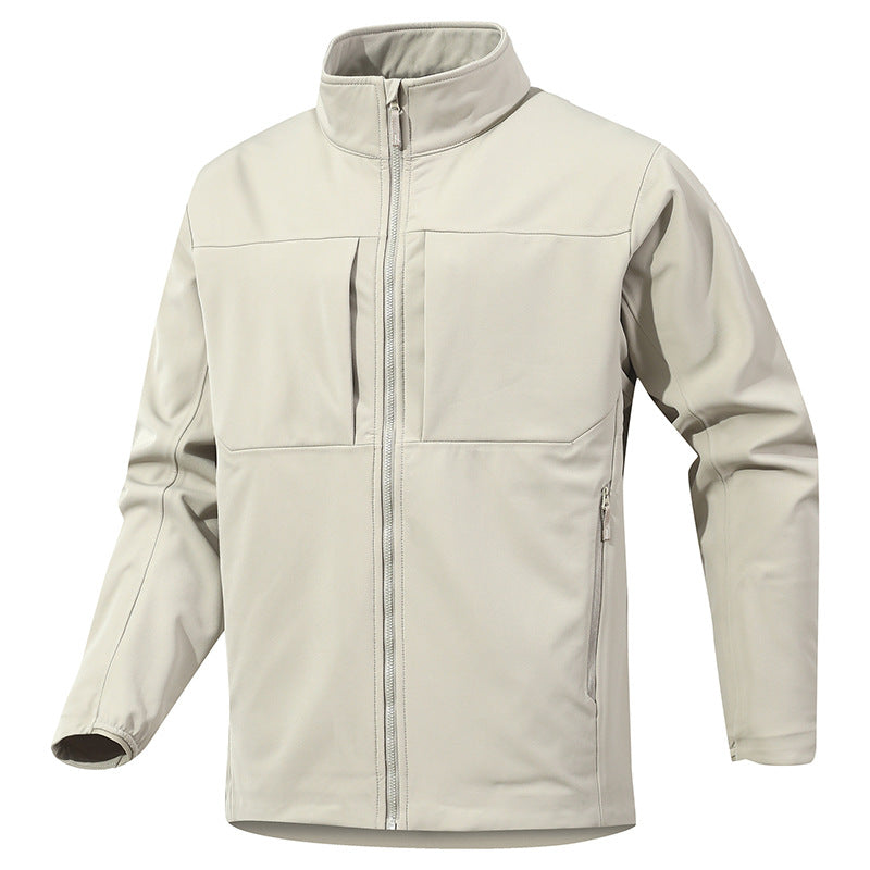 Men's Technical Softshell Jacket with Stand-Up Collar and Concealed Zip Pockets Shop Velvia