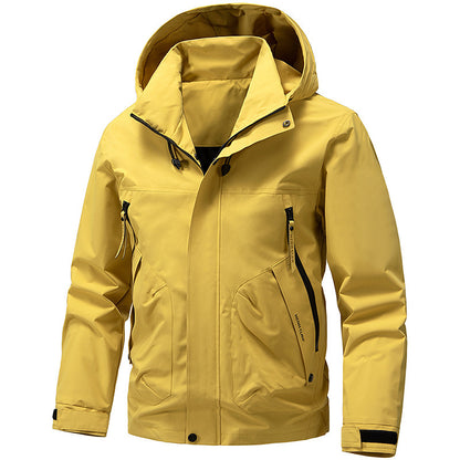 Men's Breathable Softshell Outdoor Jacket with Windproof Membrane, Adjustable Hood and Zipper Pockets Shop Velvia