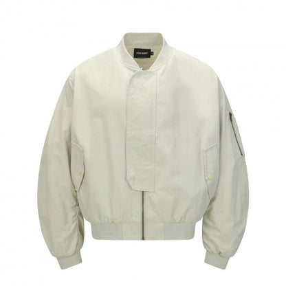 Unisex Short Cut Boxy Bomber Jacket with Concealed Front Placket and Flap Pockets Shop Velvia